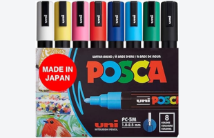POSCA 8-Color Paint Marker Set, PC-5M Medium