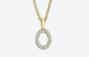 Love Letter Initial O Lab Diamond Necklace set